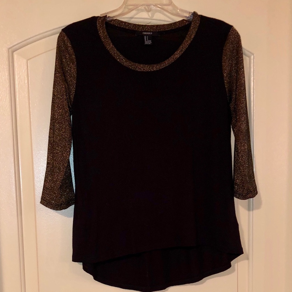 Black & Gold Forever 21 Shirt